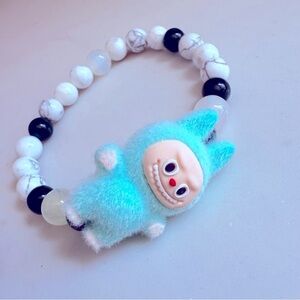 NWOT Handmade Labubu Genuine Stone Beaded Bracelet